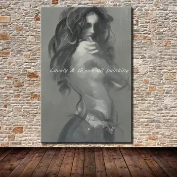 Arthyx Rankomis Dažyti Graži Mergina Aliejaus Tapybos Drobės Šiuolaikinio Abstraktaus Plakatai Sienos Meno Nuotrauką Kambarį Viešbutyje Apdaila