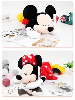 Disney 30/46/80cm Pliušiniai Žaislai Mickey Mouse Minnie Gulėti laikysena Įdaryti Lėlės PP Medvilnės Karšto Žaislai, Gimtadienio, Kalėdų Dovana Vaikas