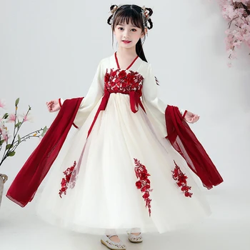 Hanfu vaikai Kinijos sijonas mergaitėms hanfu Rytų Kinijos Retro Stiliaus Hanfu Suknelė hanfu cosplay Vaikai Tango Kostiumas Princesė Hanfu suknelė