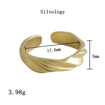 Silvology 925 Sterlingas Sidabro Twist Matinis Žiedai Kūrybos Aukštos Kokybės Elegantiškas Žiedai Moterims 2019 Nauji madingi Papuošalai Dovana