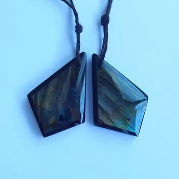 Natūralaus akmens Labradoras,Obsidianas Intarsia Mados brangakmenio auskarai papuošalai,30x20x5mm,7.2 g