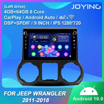 JOYING 9 colių galvos vienetas Android 10.0 automobilio radijo grotuvas stereo garso GPS Navigacija Jeep Wrangler 2011-2018 (kairėje ratai) DSP
