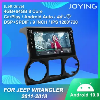 JOYING 9 colių galvos vienetas Android 10.0 automobilio radijo grotuvas stereo garso GPS Navigacija Jeep Wrangler 2011-2018 (kairėje ratai) DSP