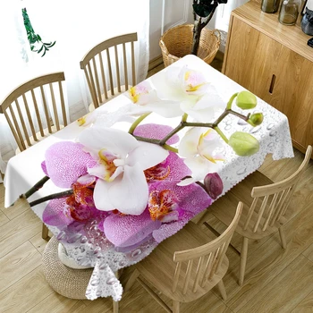 Senisaihon 3D Staltiesė Gražus Violetinės Gėlės Modelis Vandeniui audinio Tirštėti Stačiakampio formos Vestuvių stalo Namų Tekstilės medžiaga