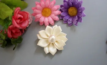 120pc/30 spalvų Perlų Centras Mini Satino Gėlių Satino Rozetės Lankelis,Juostelės Daugiasluoksnės Gėlės 1.5