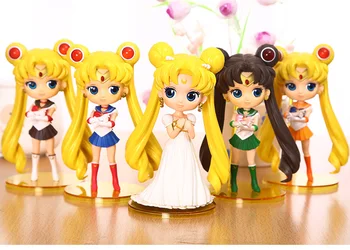 Sailor Moon Usagi Tsukino / Sailor Ami / Sailor Mars Rei Hino PVC Veiksmų Skaičius Žaislas
