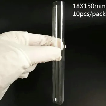 10vnt/daug 18x150mm Skaidraus Stiklo apvaliu dugnu Bandymo Vamzdžiai Rūšių Laboratoriniai Nemokamas Pristatymas
