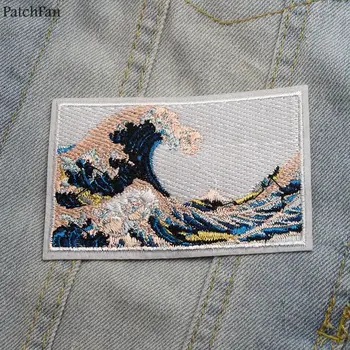 5vnt/daug Patchfan Didžiosios Bangos off Kanagawa Aplikacijos lopai, lipdukai, siuvimo, drabužių para striukė emblemos geležies t-shirt A0865