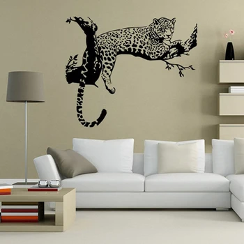 Laukinių Didelis Leopard Gyvūnų Siena Lipdukas Tigras 48cm*80cm Sienos Lipdukas Dailės Freskos Namų Dekoro Juoda Spalva