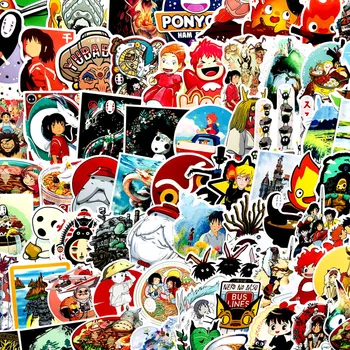100vnt pvc Hayao Miyazaki Anime darbai Howl Ponyo Ne Veido vyras Vandeniui Įklija, Lagaminas, Nešiojamas riedlentė automobilių Lipdukai