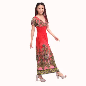 2020 Bohemiškas Stilius Atostogas, Trumpas Rankovėmis Slim Lieknėjimo Mados Paplūdimio Suknelė Spausdinti Suknelė Čigonų Indijos, Tailando moteriški Drabužiai