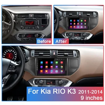 9 colių Android 2 Din Car Multimedia Player Autoradio Už Kia RIO K3 2011 2012 2013 Navigacijos GPS WIFI galvos vienetas automobilio stereo