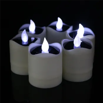 Atsparus vandeniui Elektros Žvakė Modeliavimas Flameless Saulės energija Varomas LED Žvakių Šviesos #5