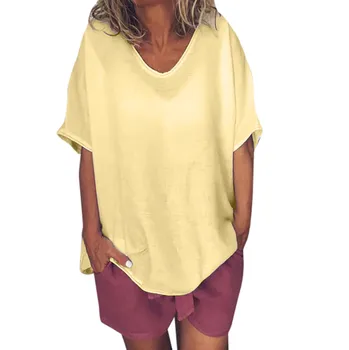 Marškinėliai moterims Atsitiktinis Vasaros Kietas O-Kaklo trumpomis Rankovėmis Plius Dydis 5 XL karšto Top Marškinėliai camisetas aukštos kokybės marškinėlius