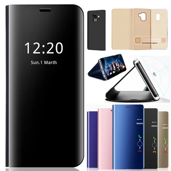 Veidrodis, Flip Case For Samsung Galaxy Note 8 S6 S7 Krašto S8 Plius J3 Skyrius J5 J7 2017 Clear View Lange Smart Cover 