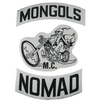 Mongolija Pleistras Nomad MC Striukė Pleistras Nustatyti Dviratininkas Didelių Atgal Motociklo Striukė Drabužių Rider emblemos Tautos MFFM Appliques Lipdukas
