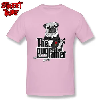 Šuo Pugfather T-shirt Vyras Hip-Hop Gyvūnų Pug Spausdinti Marškinėlius Juokinga Krikštatėvis Vyrų Marškinėliai Animacinių filmų Senosios Mokyklos Stiliaus Medvilnės Streetwear