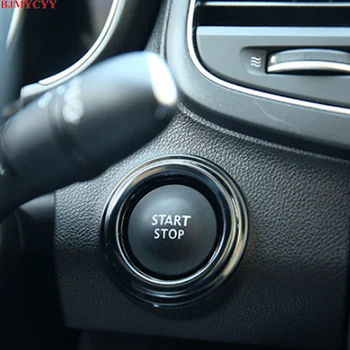 BJMYCYY Už Renault Koleos 2017 2018 Priedai variklio paleidimo ir stabdymo mygtukas, nerūdijančio plieno, dekoratyvinis žiedas
