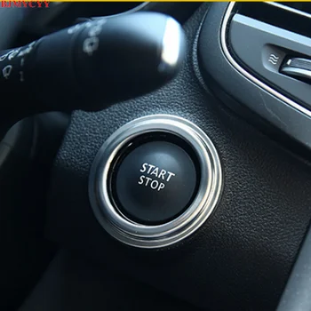 BJMYCYY Už Renault Koleos 2017 2018 Priedai variklio paleidimo ir stabdymo mygtukas, nerūdijančio plieno, dekoratyvinis žiedas