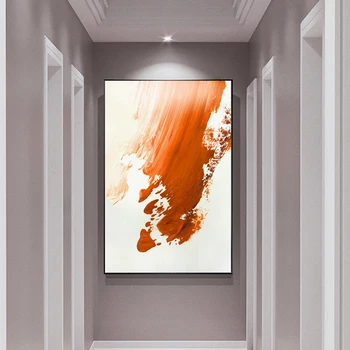 Oranžinė Raudona Juoda Dažų Abstraktus Šiaurės Paprastumas, Drobė, Tapyba, Plakatų ir grafikos Meno Sienos Nuotraukas, Skirtą Kambarį Namuose Deco