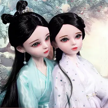 60CM White Snake Bjd Doll 1/3, Pilnas Komplektas Rankų darbo Didelis Kamuolys-Bendras Kinijos Kostiumai, Lėlės Mergaitėms, Žaislai Vaikams