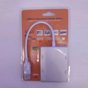 Super Greitis USB 3.0 USB3.0 Stebulės 4K HDMI VGA DVI RJ45 10/100/1000 Gigabit Ethernet Lan 4in1 Vaizdo Adapteris Keitiklis Kabelis