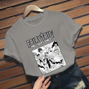 Fairy Tail Mados Japonų Anime Marškinėliai Vyrams Juokingas Animacinių filmų marškinėliai Atsitiktinis, Kietas Streetwear Marškinėlius Porą Hip-Hop Top Tee Vyriška