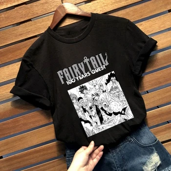 Fairy Tail Mados Japonų Anime Marškinėliai Vyrams Juokingas Animacinių filmų marškinėliai Atsitiktinis, Kietas Streetwear Marškinėlius Porą Hip-Hop Top Tee Vyriška