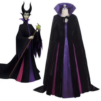 Pagal Užsakymą Pagaminti Maleficent Blogio Karalienė Cosplay Suknelė Velet Apsiaustu Moterų Vestuvių Nuotaka Cosplay Helovinas Fancy Dress L0516