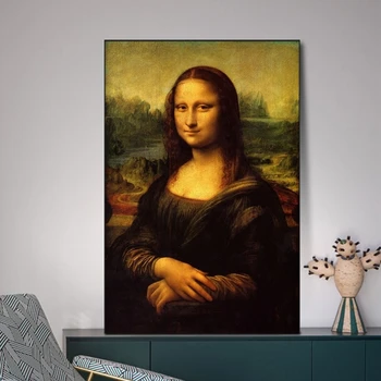 Kad Mona Lisa Garsaus Meno Drobė Dailininko Leonardo Da Vinci Sienos Menas, Plakatų Ir Grafikos Klasikinio Meno Nuotrauka Už Kambarį