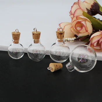 10VNT skaidraus Stiklo Apvalios Lemputės Butelis su Kamščiamedžio Kamščiu, Mini Stiklo Buteliai, Norinčių Butelis Nutolimas Butelis Mažyčiai Buteliukai Vestuvių