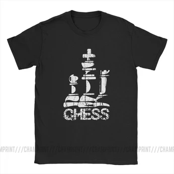 Vyrų Šachmatų T Shirts Karalius ir Karalienė 60s stalo Žaidimas Jodinėjimas Ventiliatorius Žaidėjo Tėtis Medvilnės, trumpomis Rankovėmis Marškinėliai, Naują Atvykimo T-Shirts