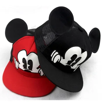Disney Mickey Mouse Skrybėlę Vaikų Mielas Animacinių filmų Akių Bžūp Beisbolo kepuraitę Berniukas ir Mergaitė Skrybėlę su Mickey Mouse Ausies Formos Skrybėlę Šalis