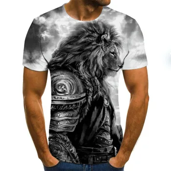 Mados vyrų viršuje wolf 3D atspausdintas T-shirt cool juokingi marškinėliai trumpomis rankovėmis top marškinėliai vyriški gyvūnų spausdinti mielas marškinėliai