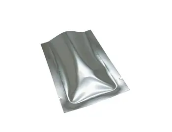 500pcs 8*12cm Atidarykite Viršų Sidabro Aliuminio Folijos, Plastiko Paketas, Šilumos Ruonių Maišelį Maisto produktų Laikymo Vakuuminiai Maišeliai Šilumos Antspaudas Pakavimo Krepšiai