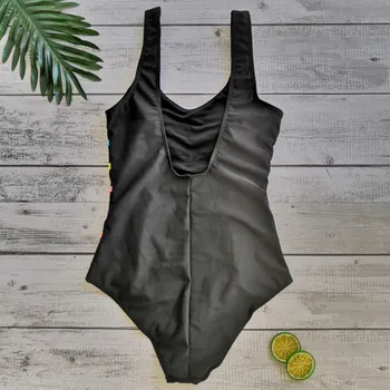 2020 m. Vienas Gabalas maudymosi kostiumėlį Moteris Monokini maudymosi Kostiumėliai, Profesinio Mokymo, Sporto Maudymosi Kostiumą Vaivorykštė Dryžuotas Backless Bodysuit S-XL