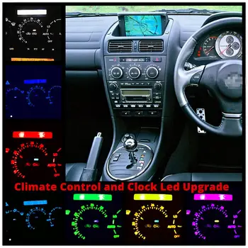 WLJH labai Šviesus 7 spalvų Klimato Kontrolė, Šviesos ir Laikrodis Led Lemputės Pakeitimas Lexus IS300 2001-2005 m., Pakuotėje 6
