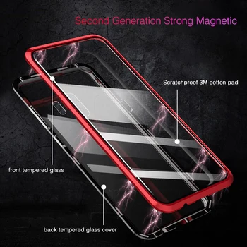 360 Visas Magnetinės Metalo Case For Samsung Galaxy S8 S9 S10 Plus Pastaba 8 9 Dvigubo Stiklo Atveju Samsung Note 9 8 Magnetas Flip Cover