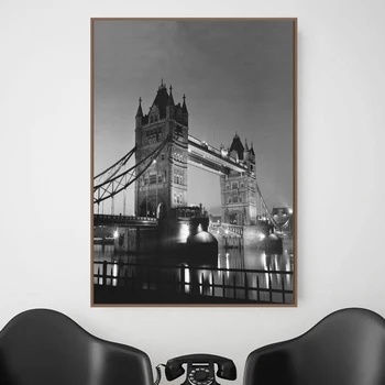 Londono Tower Bridge Šiaurės Plakatai Ir Spausdina Sienos Meno Tapybos Drobės Juoda Balta Siena Nuotraukas Kambarį Miegamojo Puošimas