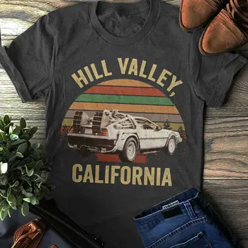 Hill Valley T-shirt, Atgal Į Ateitį Marškinėlius, Marty Mcfly, Kalno, Slėnio, Klasikinis Trišakiai Vyrų Medvilnės Marškinėliai