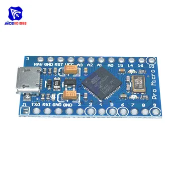 Micro USB ATmega32U4 Pro Mikro 3.3 V/5V 8MHz/16MHz Modulis Arduino Leonardo ATMega32U4 Valdytojas Pro Mikro Pakeisti ATMega328