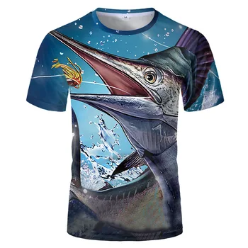 2020 Juokinga Fishinger T-Shirt 3D Atspausdintas Kardžuvės Marškinėliai Vyrams Žvejys Marškinėlius Streetwear vasaros kietas žvejybos kostiumą