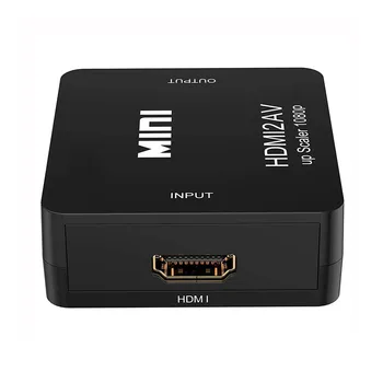 HDMI RCA Konverteris Adapteris Mini 1080P HDMI į 3RCA AV CVBs Composite Video Audio Converter Upscaler Remti PAL/NTSC