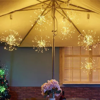 120/180/200 LED Fejerverkų Šviesos Kabinti Starburst Šviesos Varinės Vielos Kalėdų Pasakos String Šviesos Šalis, Kiemo, Sodo Vestuvių