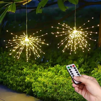 120/180/200 LED Fejerverkų Šviesos Kabinti Starburst Šviesos Varinės Vielos Kalėdų Pasakos String Šviesos Šalis, Kiemo, Sodo Vestuvių