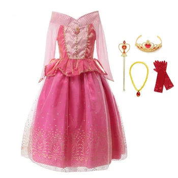 Princesė Cosplay Aurora Kostiumas Miegančioji Gražuolė Suknelė Vaikų Šalis Išgalvotas Kamuolys Suknelė Vaikai Aurora Gimtadienio Mergaičių Dress Helovinas