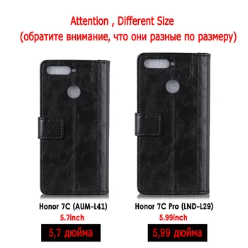Honor7C Flip Case for Huawei Honor 7C Atveju AUM-L41 Prabangus Odinis Dangtelis Kortelės Turėtojas Funda Huawei Honor 7C Pro LND-29 Atveju