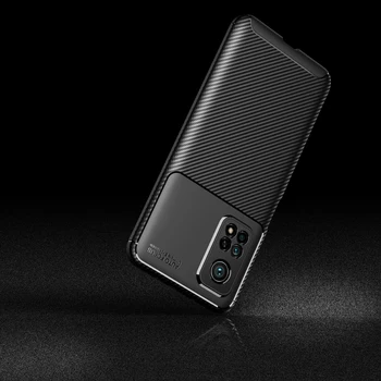 KEYSION Telefoną Atveju Xiaomi Mi 10T 10T Pro 5G Anglies Pluošto Tekstūra atsparus smūgiams Silikoninis Telefono galinio Dangtelio Xiaomi Mi 10T Lite