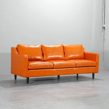 Modernus Dizainas, Poilsio Kambarys 3 sėdynės Sofos, Biuro Baldai, Sofa Kambarį Namų Interjero Kampe Odos Sofos