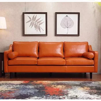 Modernus Dizainas, Poilsio Kambarys 3 sėdynės Sofos, Biuro Baldai, Sofa Kambarį Namų Interjero Kampe Odos Sofos